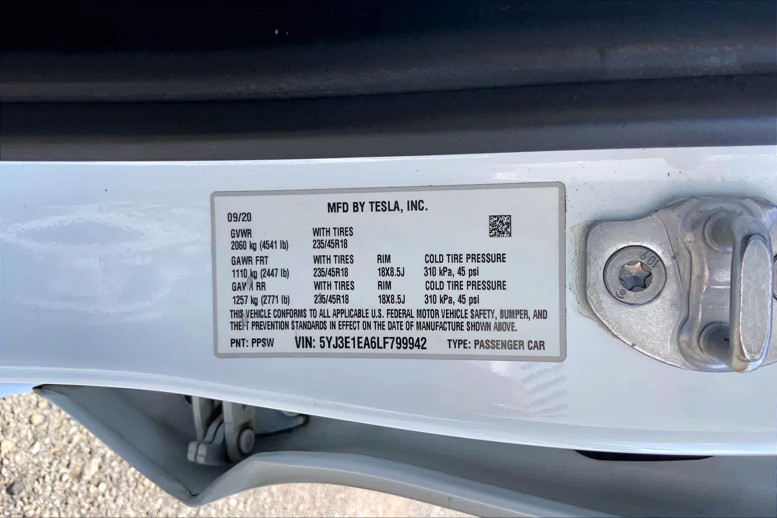 2020 Tesla Model 3 Standard Range Plus Pearl White Multi-Coat at Beck & Masten Kia