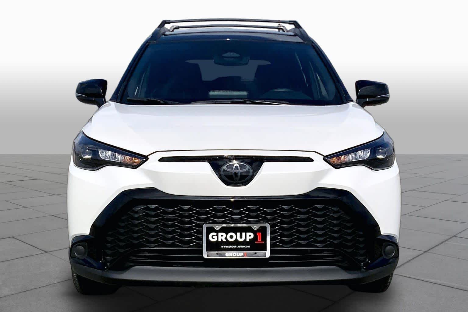 2025 Toyota Corolla Cross Hybrid Nightshade Edition Wind Chill Pearl/Jet Black at Group 1 Toyota Southwest