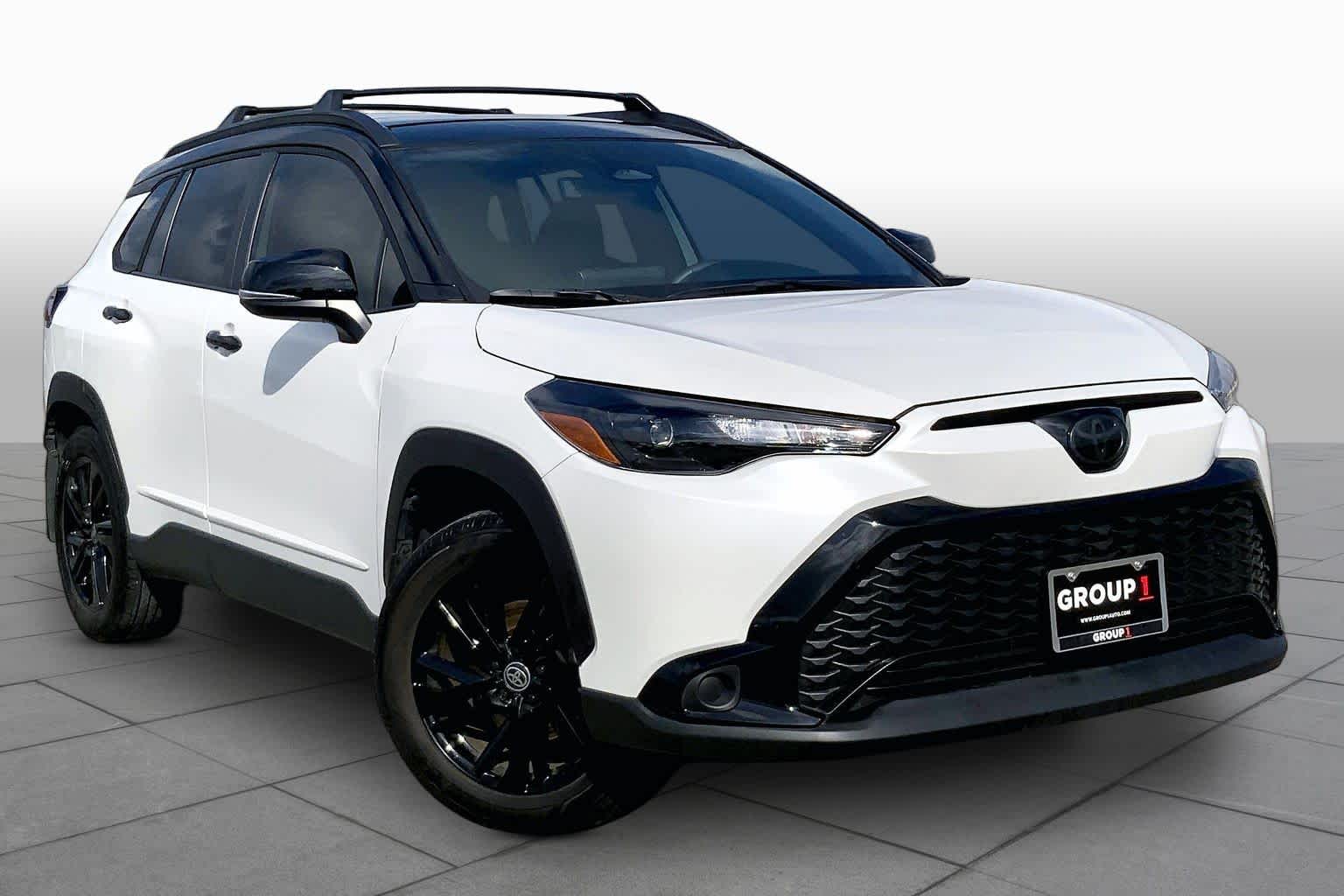 2025 Toyota Corolla Cross Hybrid Nightshade Edition Wind Chill Pearl/Jet Black at Group 1 Toyota Southwest
