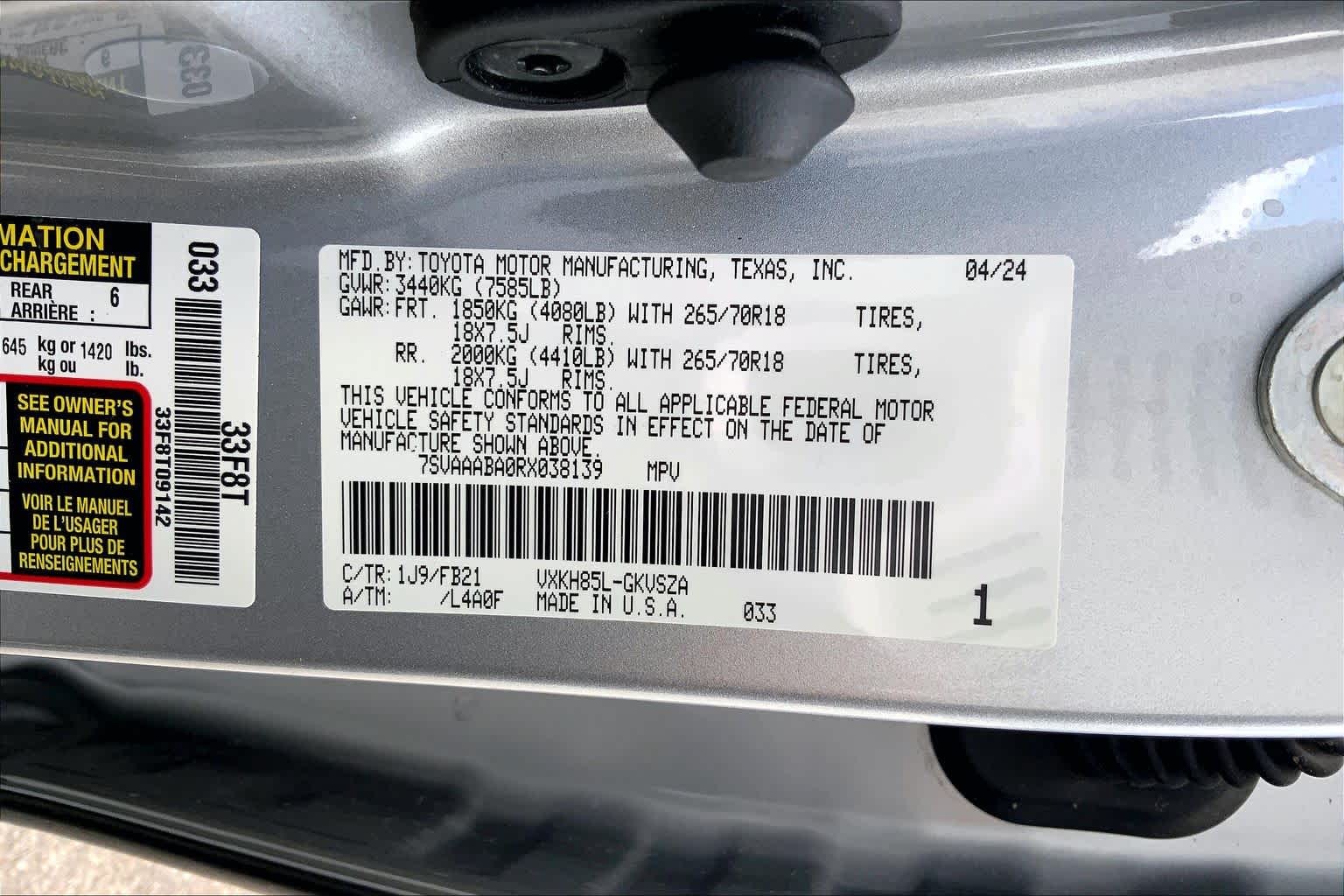 2024 Toyota Sequoia SR5 Celestial Silver Metallic at Group 1 Toyota Southwest