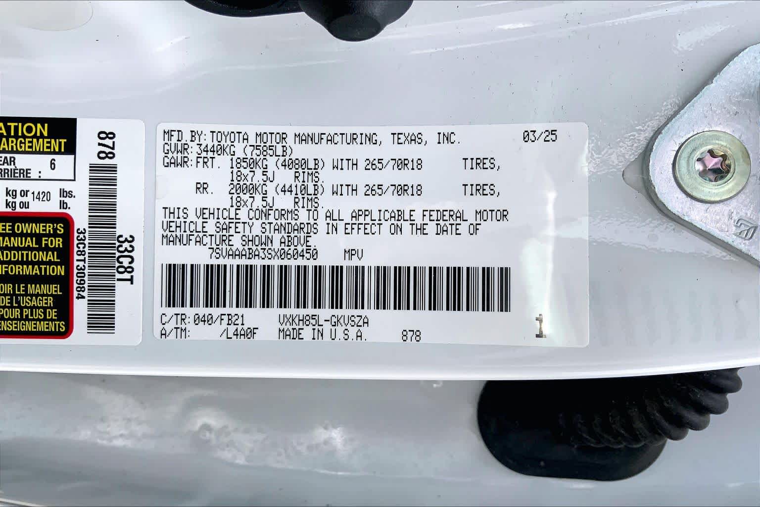 2025 Toyota Sequoia SR5 Ice Cap at Group 1 Toyota Southwest