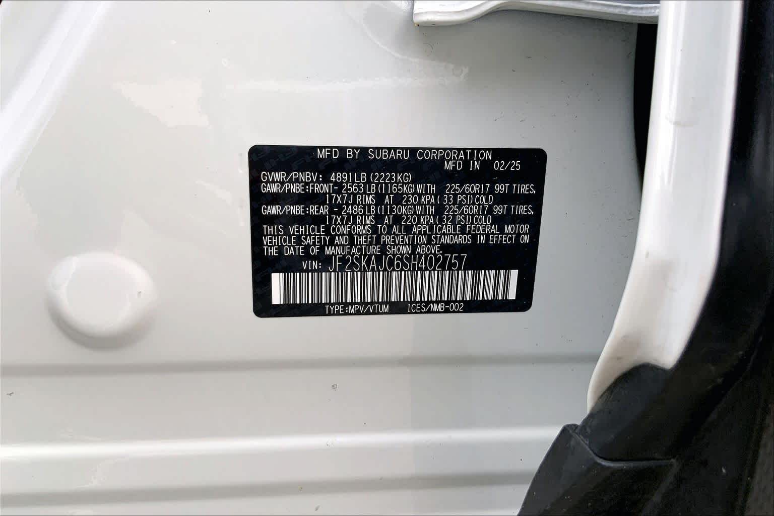 2025 Subaru Forester Wilderness Crystal White Pearl at Honda of Clear Lake