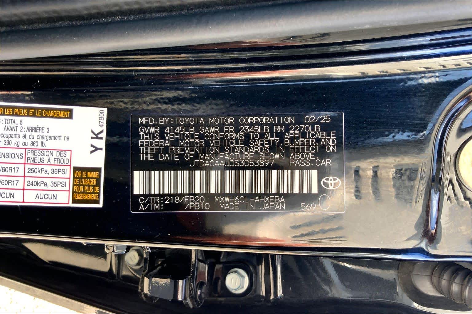 2025 Toyota Prius LE Midnight Black Metallic at Group 1 Toyota Southwest