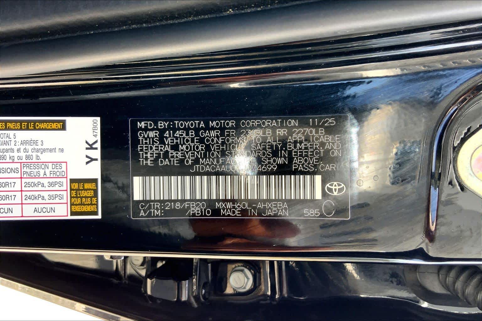 2026 Toyota Prius LE Midnight Black Metallic at Group 1 Toyota Southwest