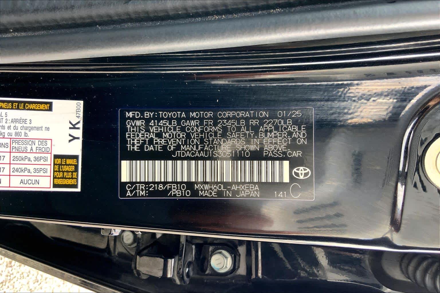 2025 Toyota Prius LE Midnight Black Metallic at Group 1 Toyota Southwest