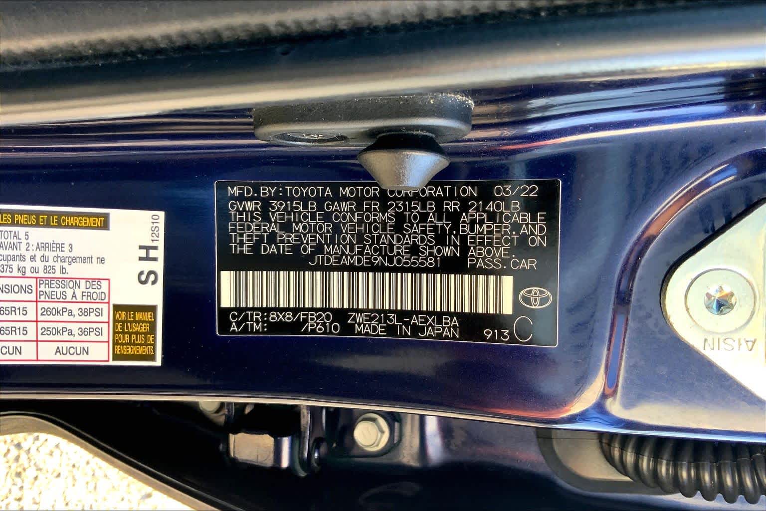 2022 Toyota Corolla Hybrid LE Blueprint at Westside Kia