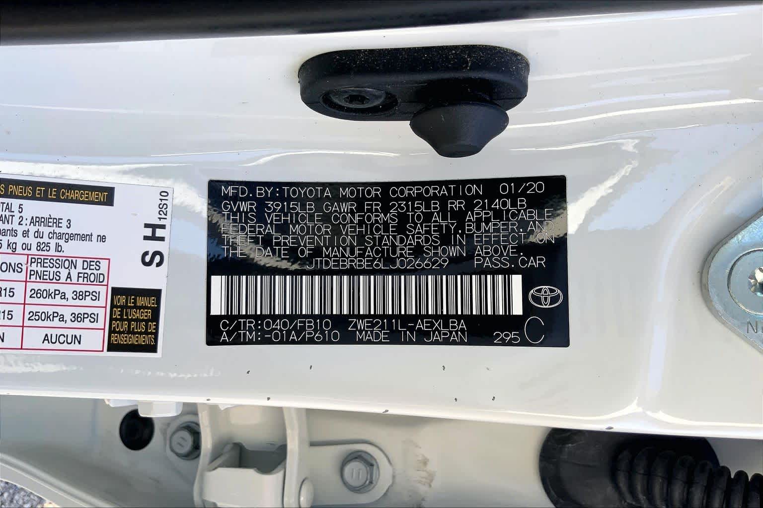 2020 Toyota Corolla Hybrid LE Super White at AutoNation USA Houston