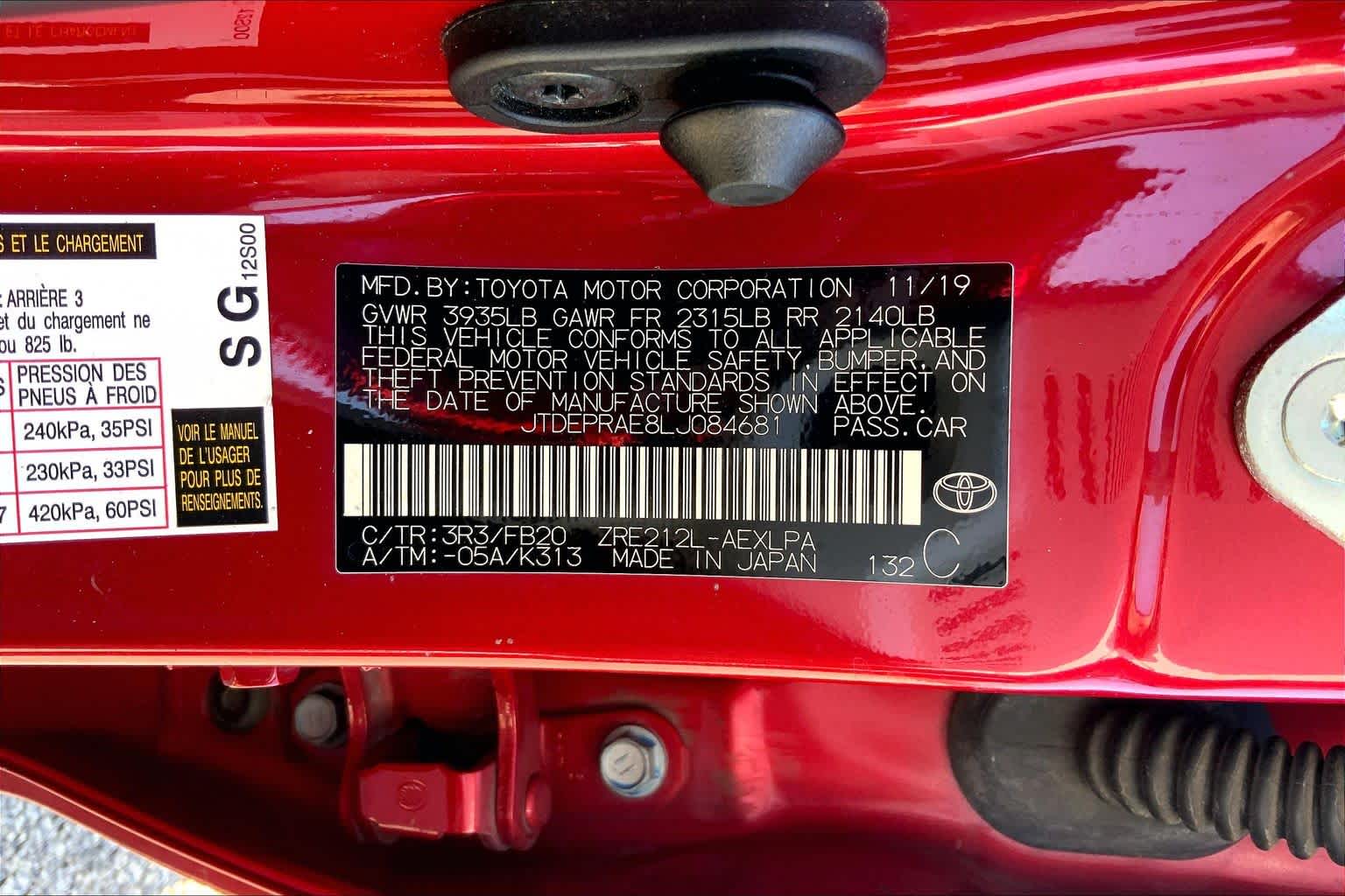 2020 Toyota Corolla LE Barcelona Red Metallic at HGreg Houston