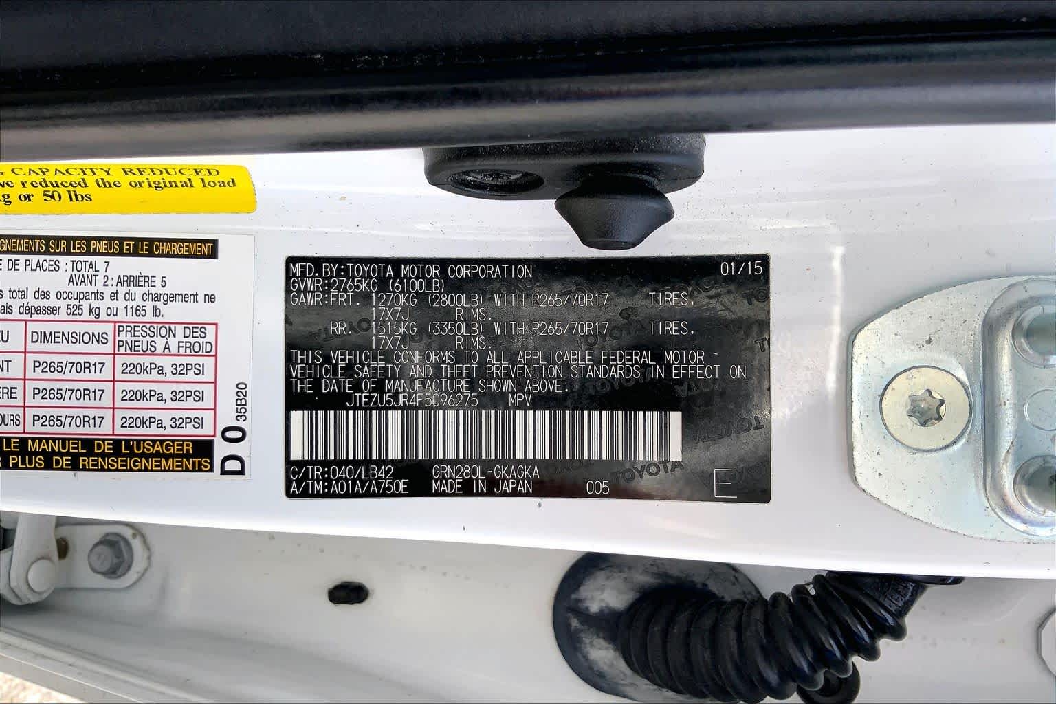 2015 Toyota 4Runner SR5 Premium Super White at Ron Craft Chevrolet Cadillac