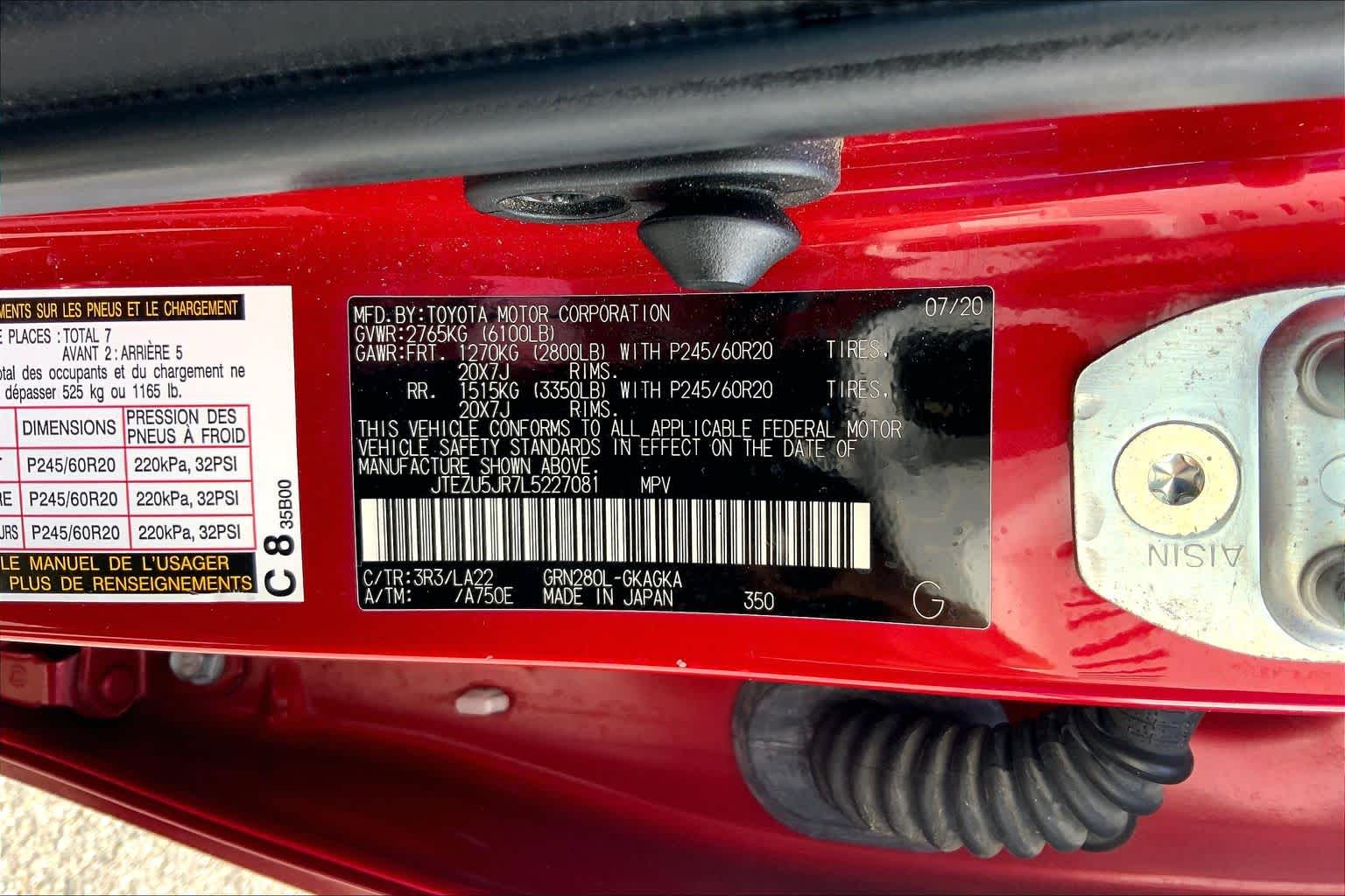2020 Toyota 4Runner Limited Barcelona Red Metallic at Group 1 Toyota Southwest