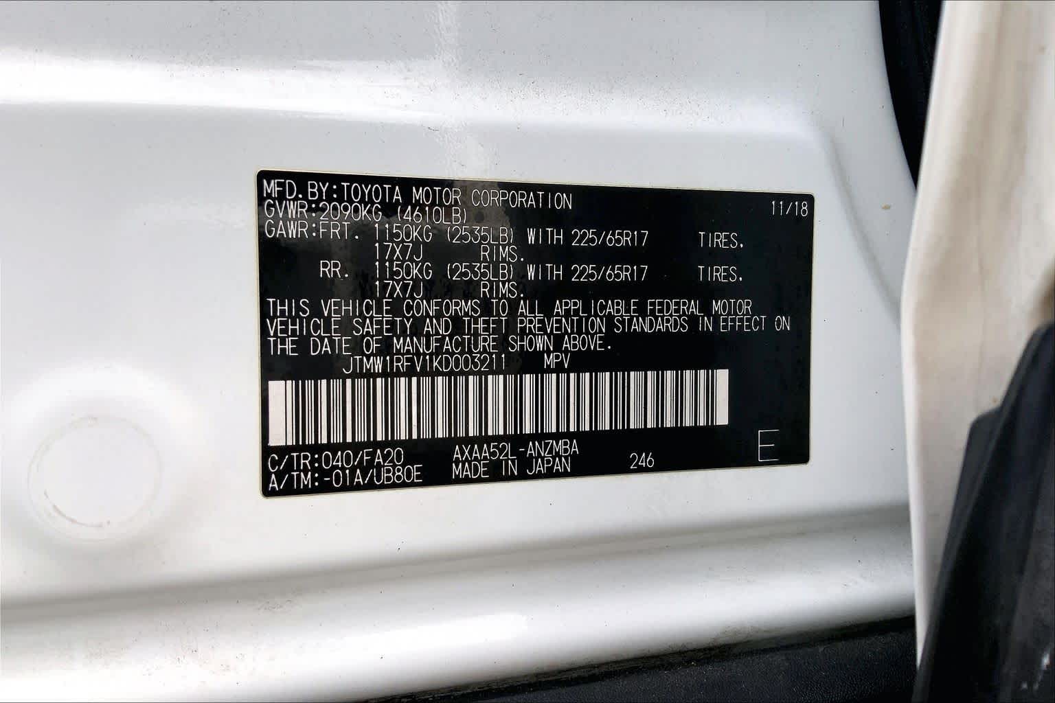 2019 Toyota RAV4 XLE Super White at Group 1 Toyota Southwest
