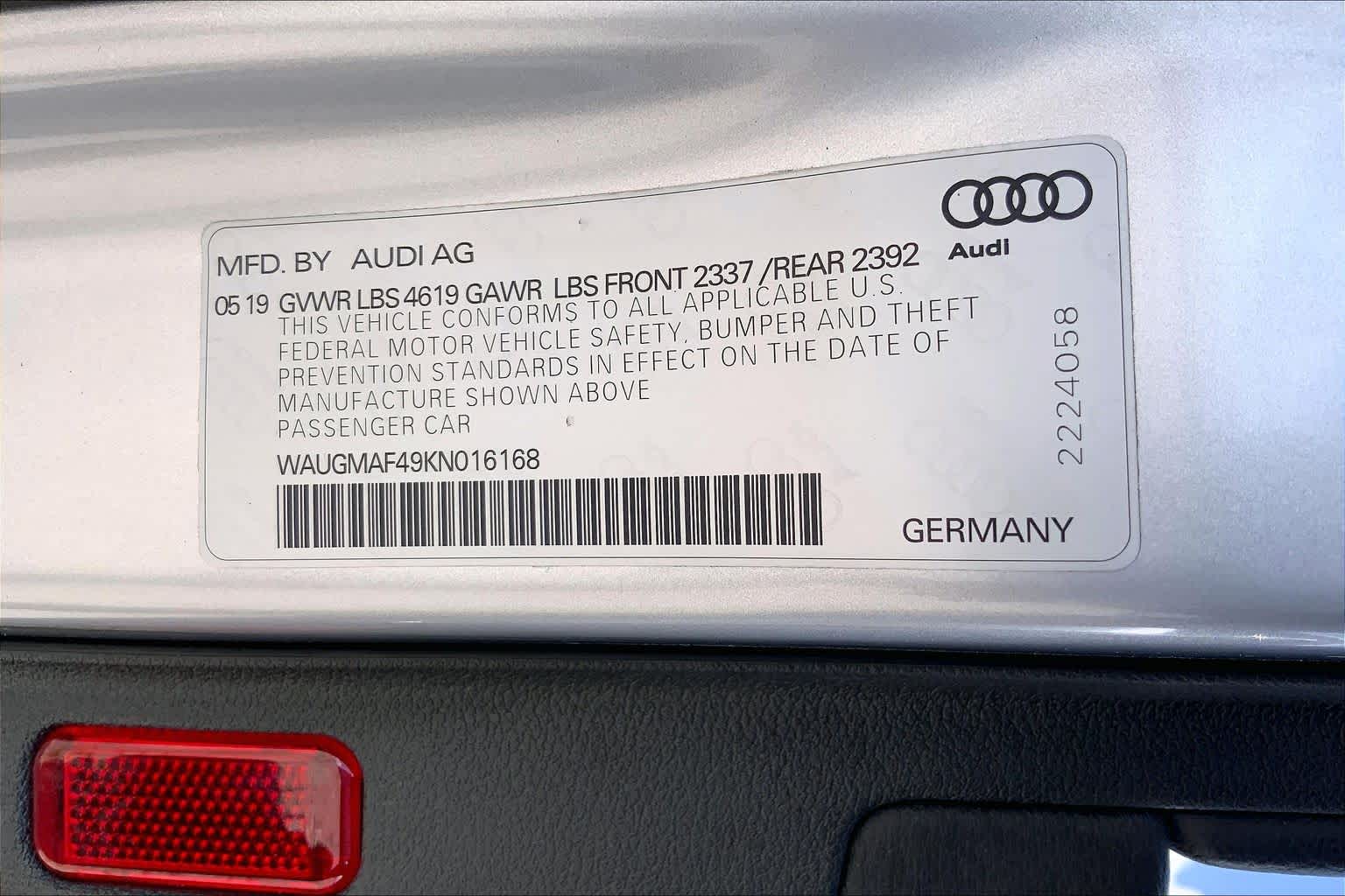 2019 Audi A4 Titanium Premium Florett Silver Metallic at Lexus Southwest Houston