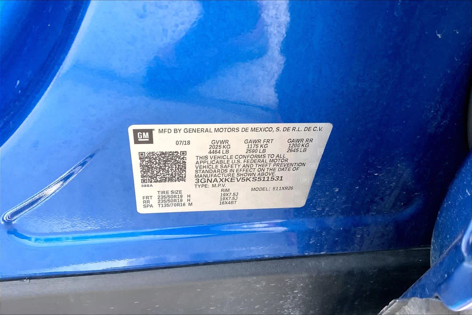 Certified Used 2019 KINETIC BLUE METALLIC Chevrolet LT image 36