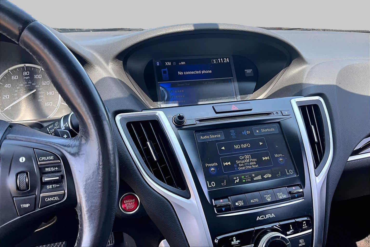 2016 Acura TLX V6 Crystal Black Pearl at Lexus Southwest Houston