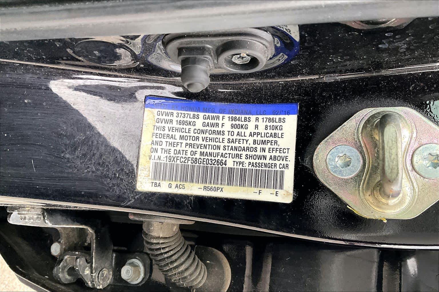 2016 Honda Civic LX Burgundy Night Pearl at Honda of Clear Lake