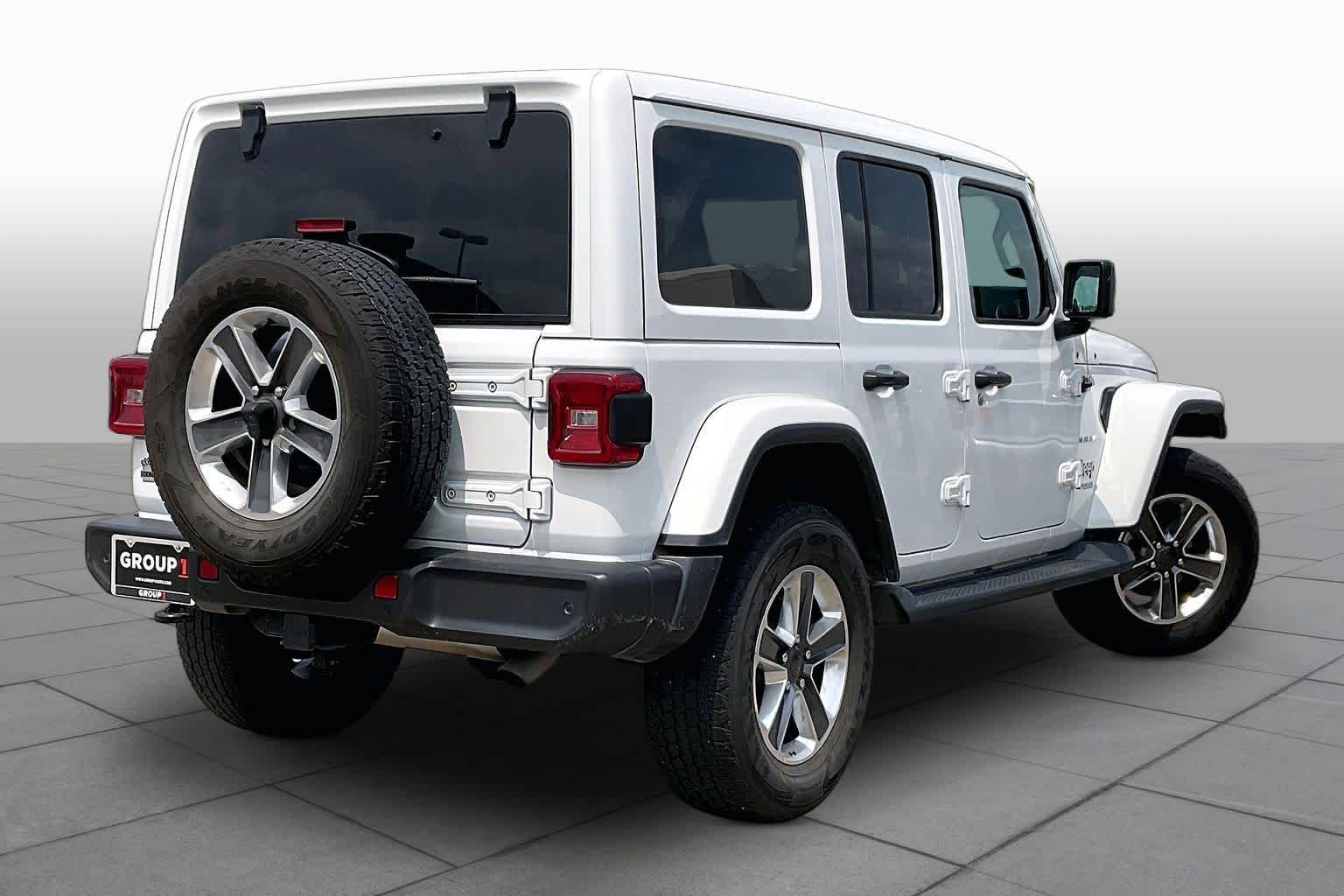 2021 Jeep Wrangler Unlimited Sahara Bright White Clearcoat at EAG Ford Navasota