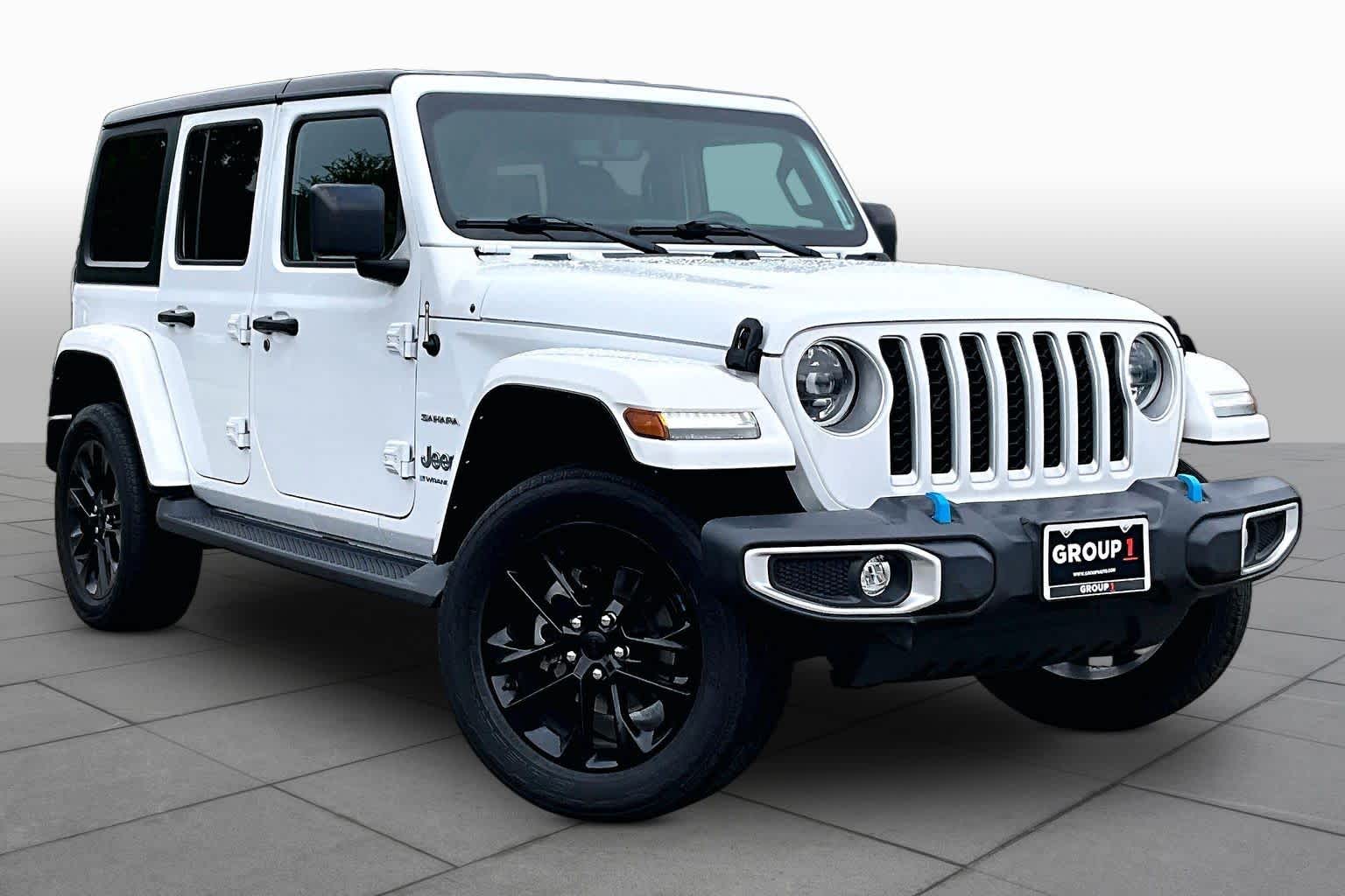2023 Jeep Wrangler 4xe Sahara Bright White Clearcoat at Group 1 Toyota Southwest