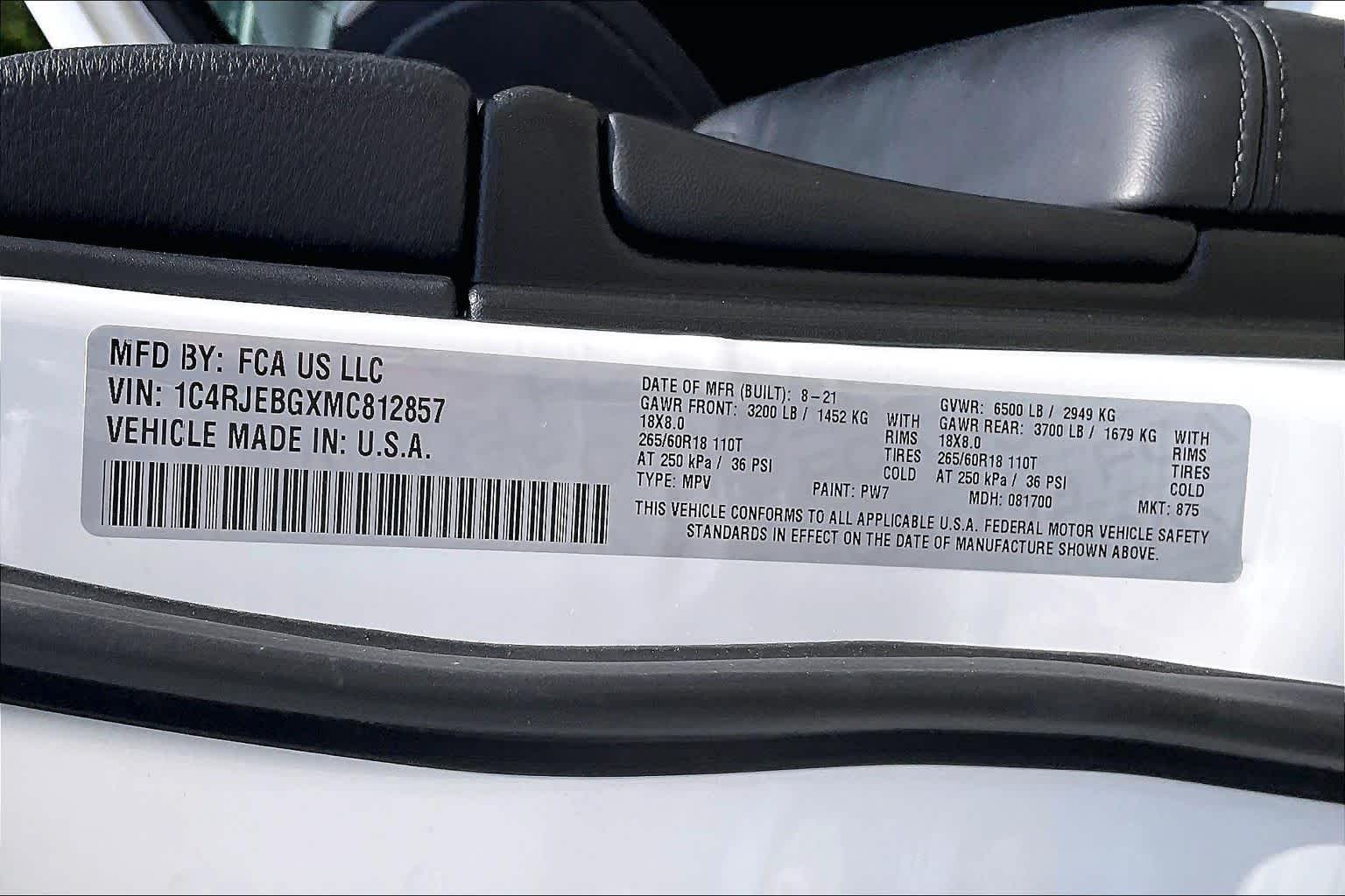 2021 Jeep Grand Cherokee Limited Bright White Clearcoat at Turner Chevrolet