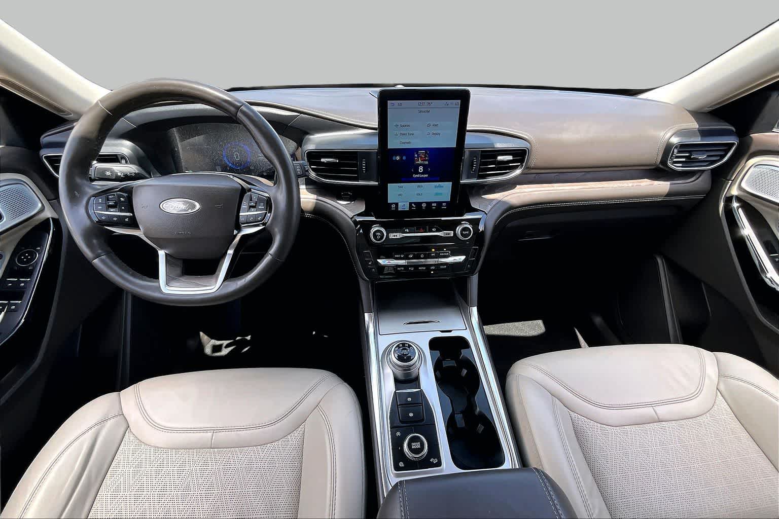 2023 Ford Explorer Platinum Star White Metallic Tri-Coat at AutoNation Ford Gulf Fwy