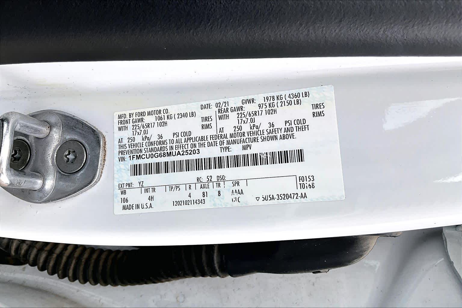 2021 Ford Escape SE Oxford White at Mac Haik Ford