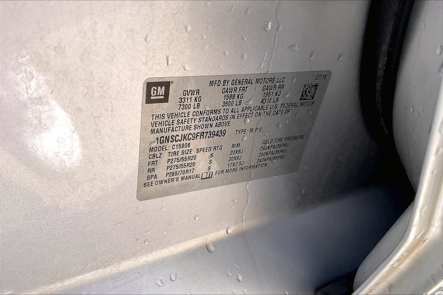 2015 Chevrolet Suburban LT Silver Ice Metallic at Group 1 Toyota Southwest