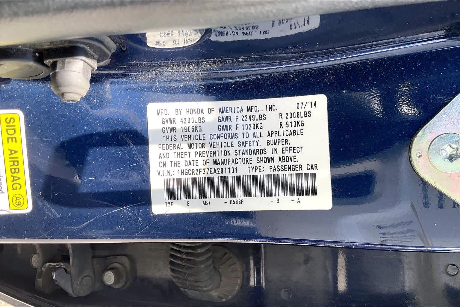 2014 Honda Accord LX Obsidian Blue Pearl at Tomball Ford