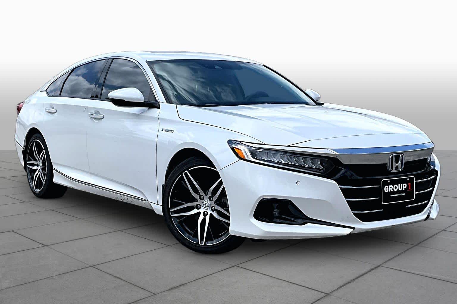 2022 Honda Accord Hybrid Touring Platinum White Pearl at AutoNation Chevrolet Gulf Fwy