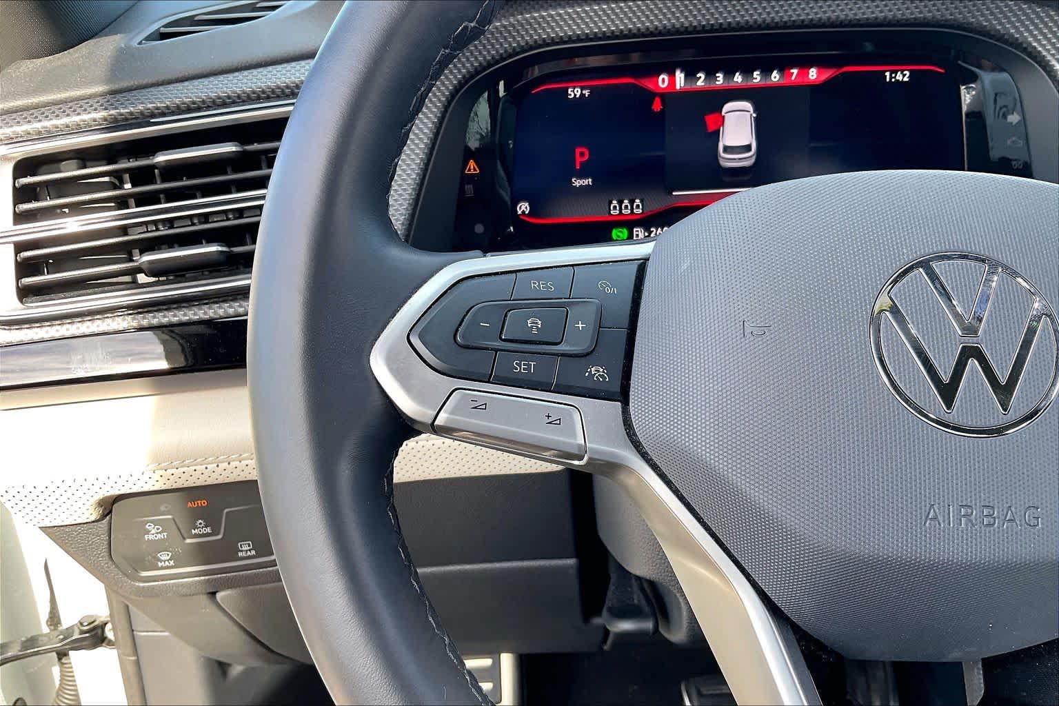 2024 Volkswagen Atlas Cross Sport 2.0T SEL Premium R-Line Opal White Pearl at Texan GMC Buick