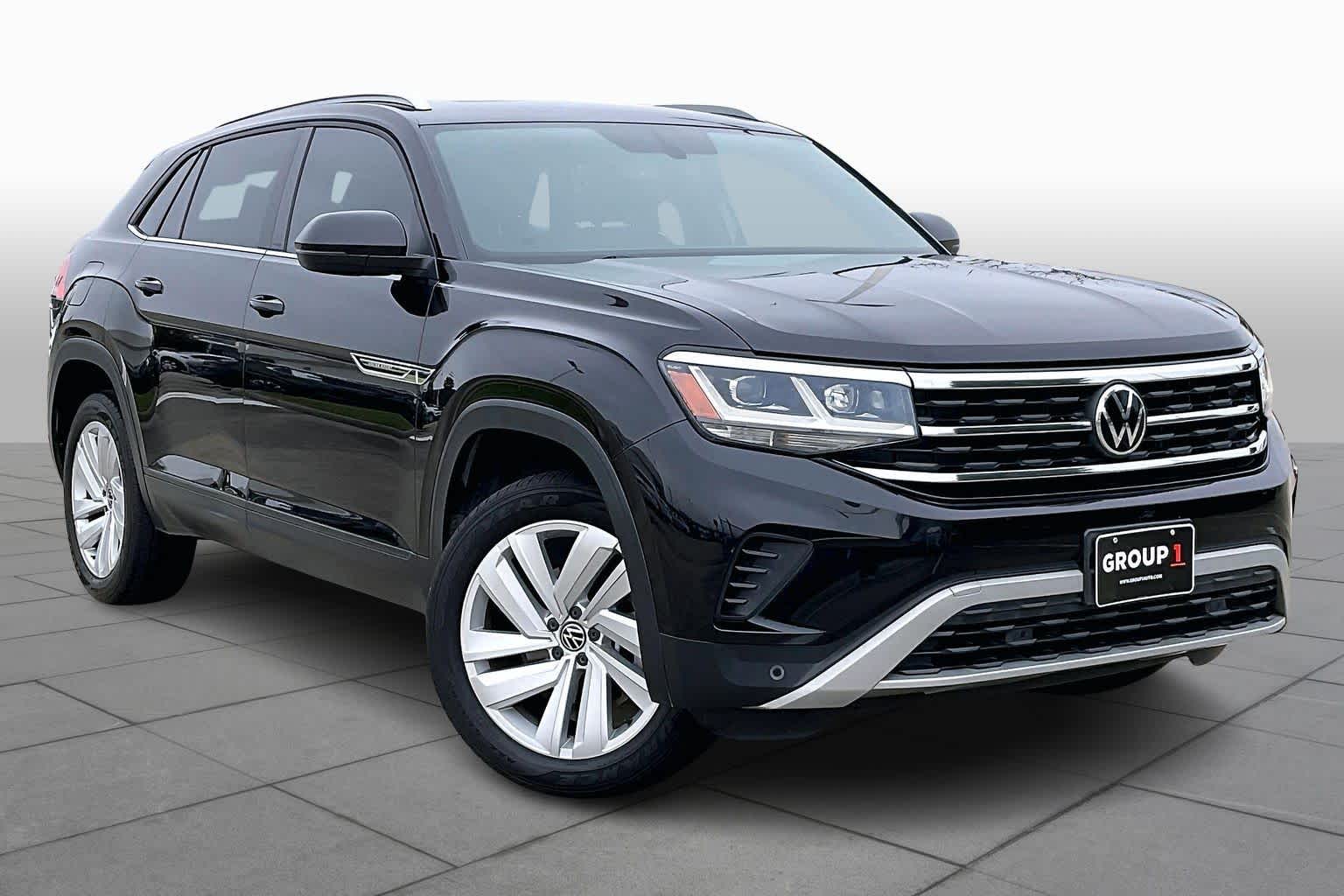 2021 Volkswagen Atlas Cross Sport 2.0T SE w/Technology Deep Black Pearl at AutoNation Chrysler Jeep Dodge Ram Spring