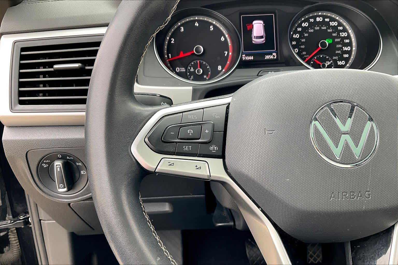 2021 Volkswagen Atlas Cross Sport 2.0T SE w/Technology Deep Black Pearl at AutoNation Chrysler Jeep Dodge Ram Spring