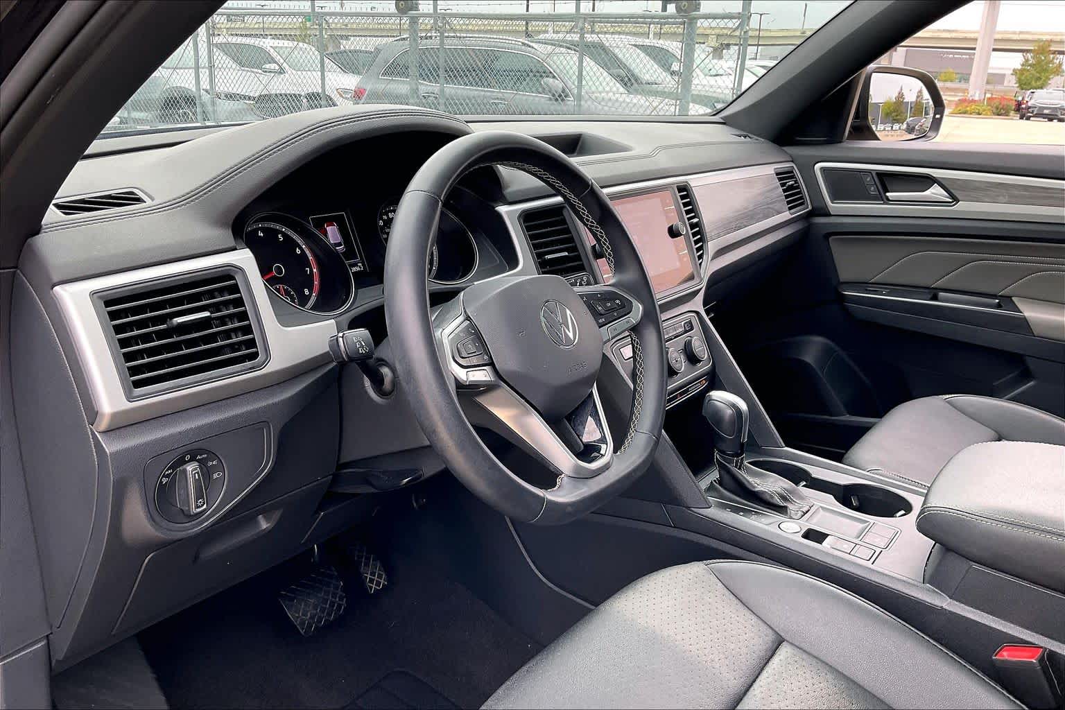 2021 Volkswagen Atlas Cross Sport 2.0T SE w/Technology Deep Black Pearl at AutoNation Chrysler Jeep Dodge Ram Spring