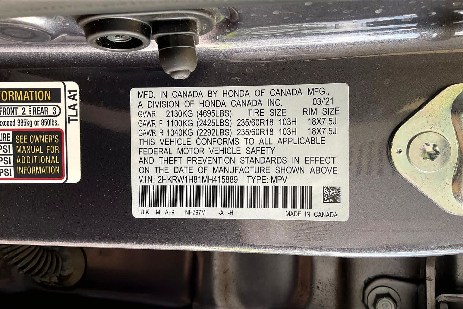 2021 Honda CR-V EX-L Modern Steel Metallic at Honda of Clear Lake