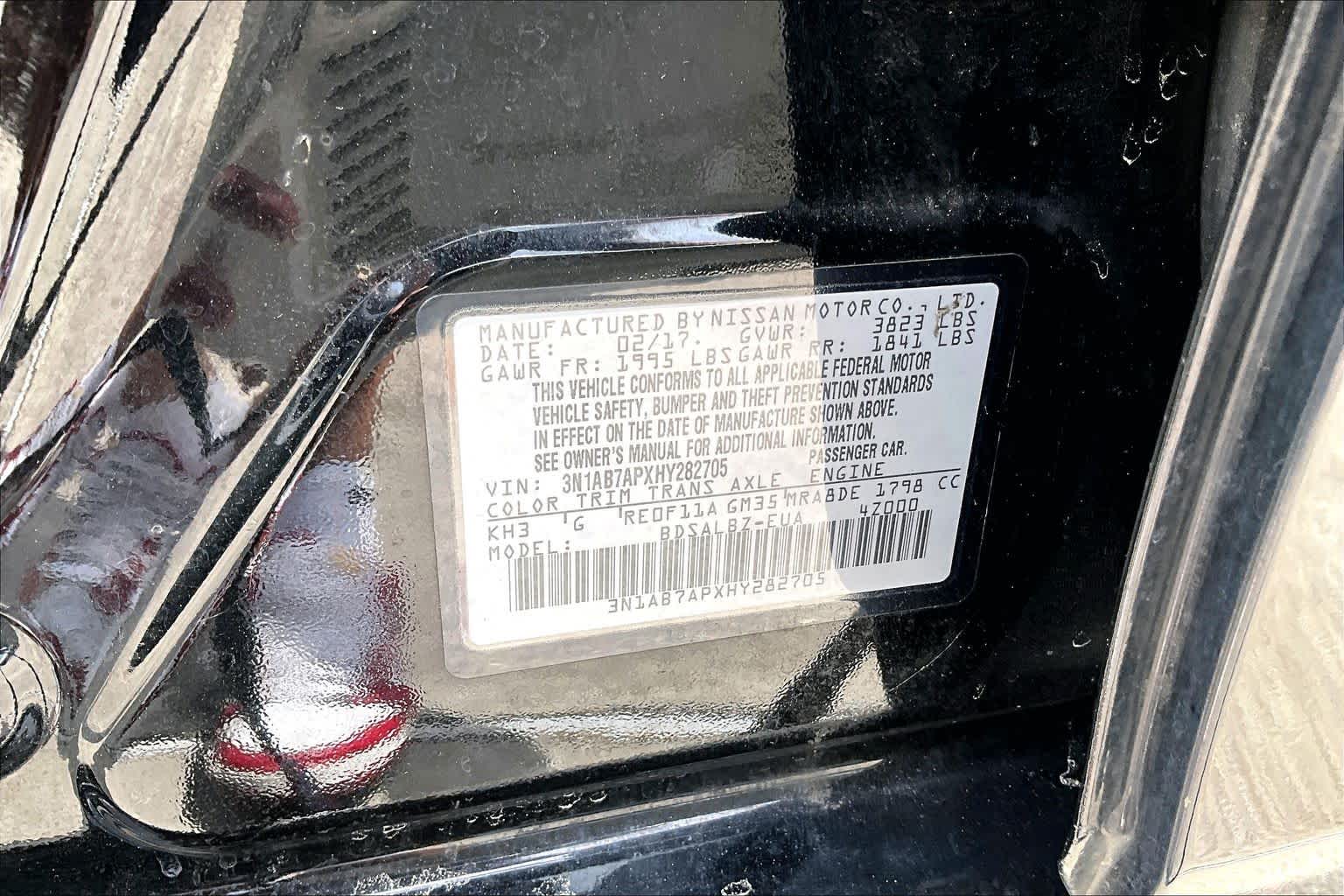 2017 Nissan Sentra S Super Black at Westside Kia