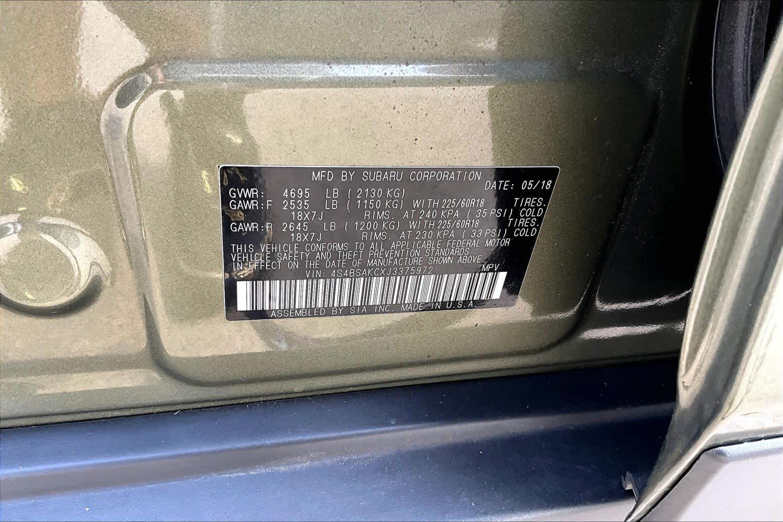 2018 Subaru Outback Limited Wilderness Green Metallic at Mac Haik Ford
