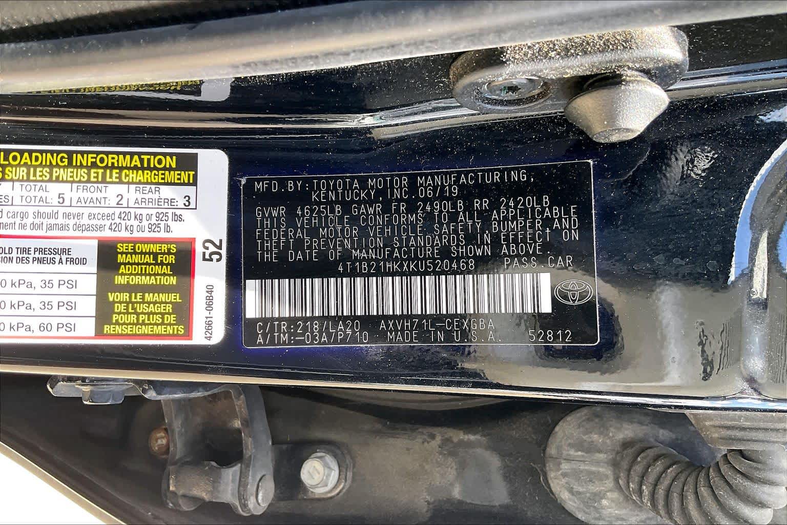 2019 Toyota Camry Hybrid XLE Midnight Black Metallic at Group 1 Toyota Southwest