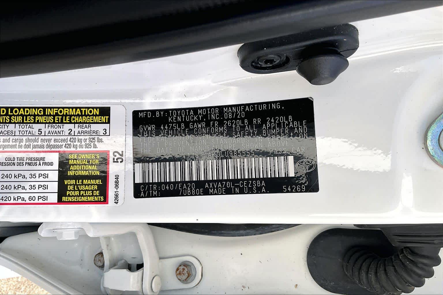 2020 Toyota Camry SE Super White at Mercedes-Benz of Houston North