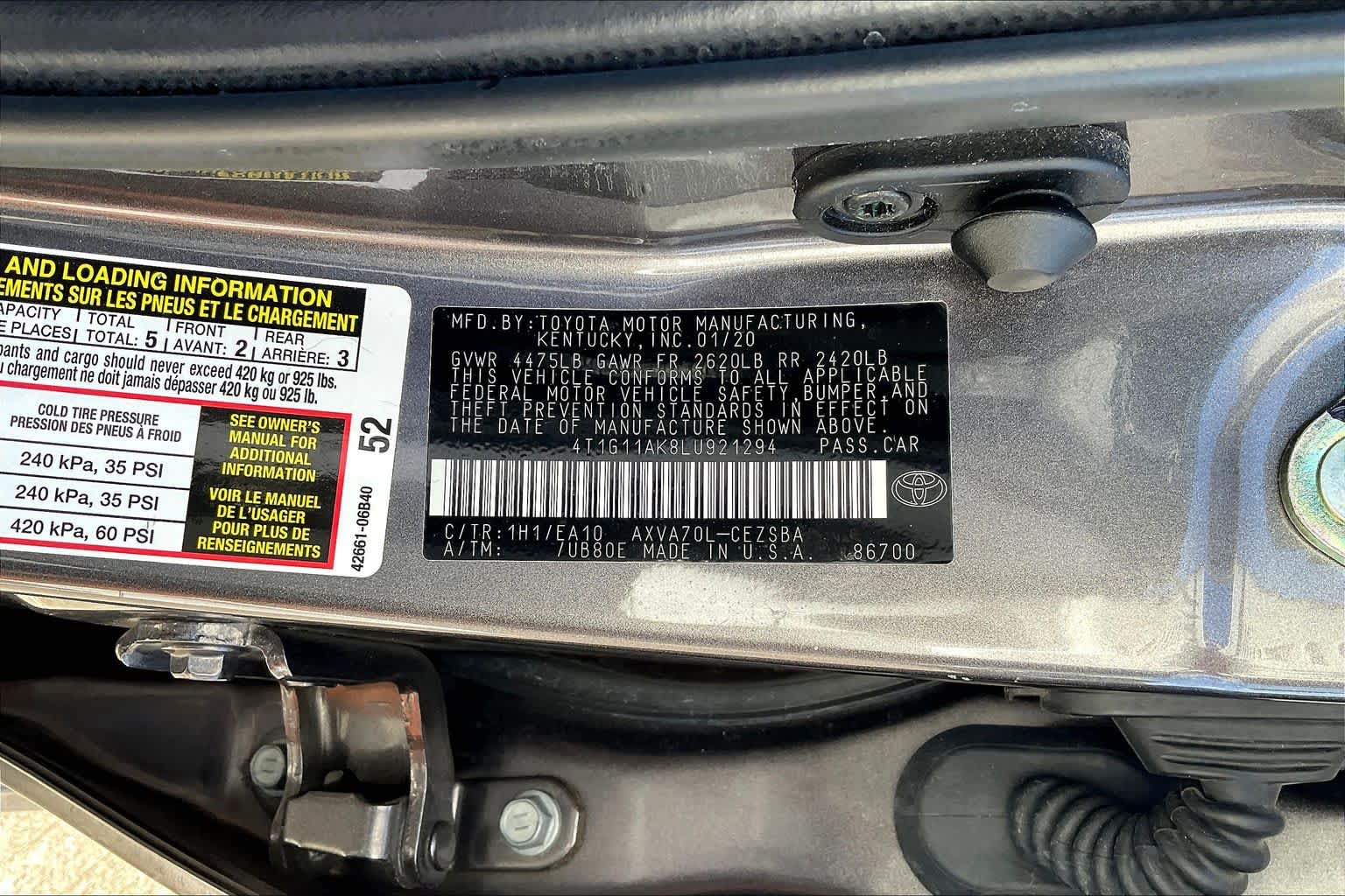 2020 Toyota Camry SE Predawn Gray Mica at Honda of Clear Lake