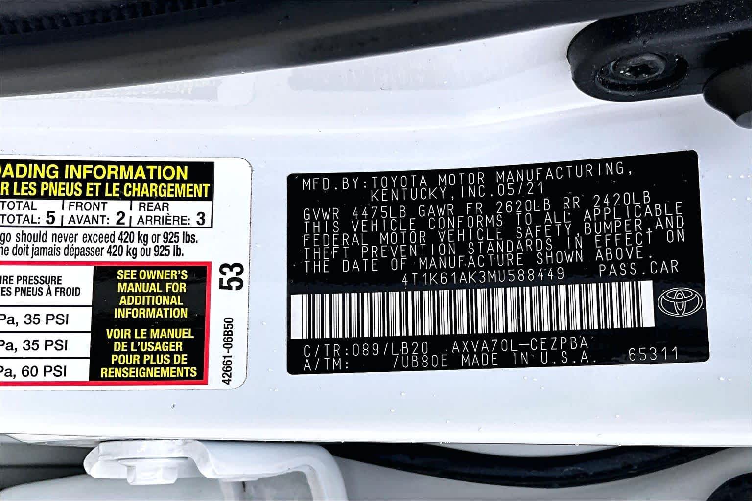2021 Toyota Camry XSE Wind Chill Pearl at Tomball Ford