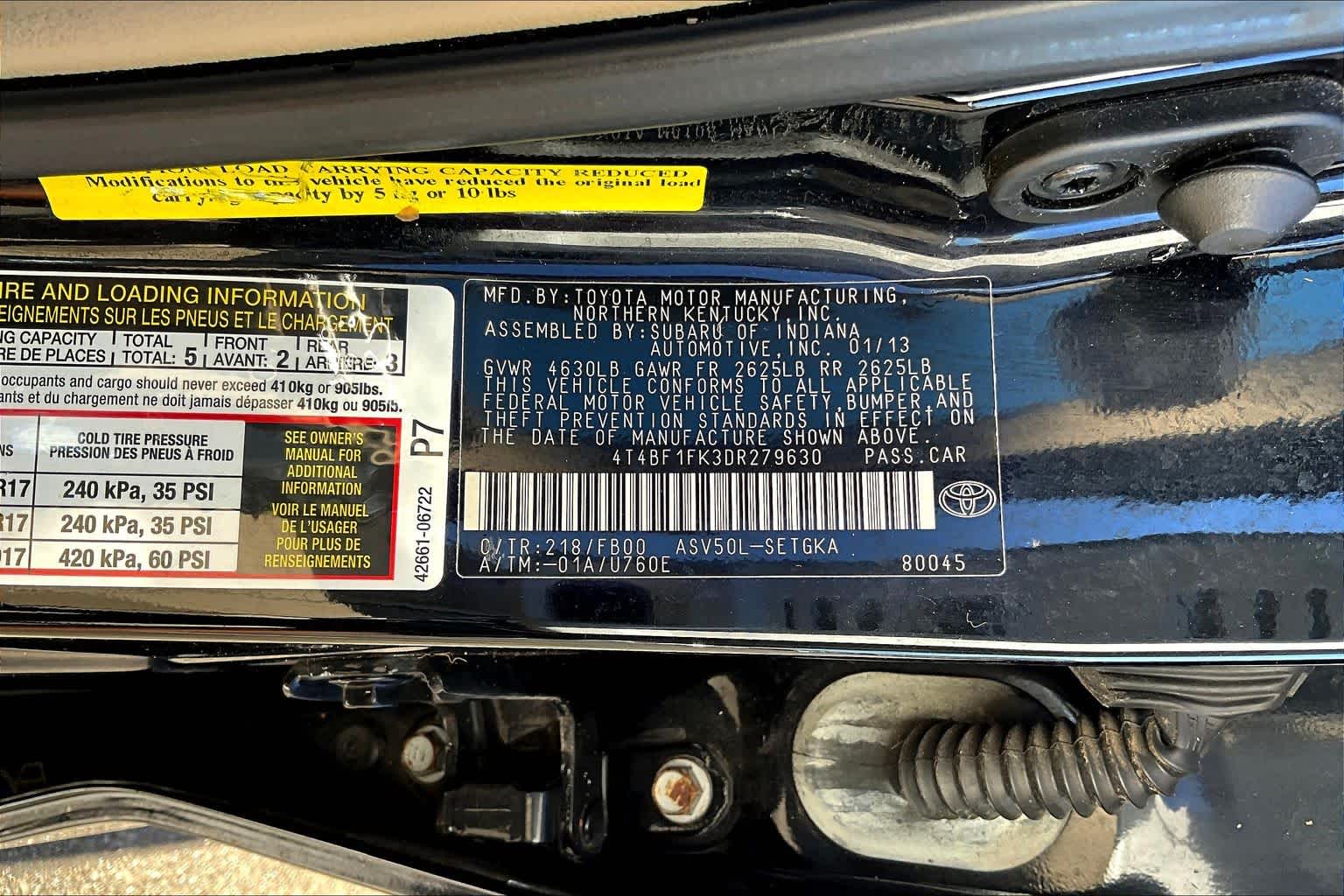 2013 Toyota Camry L Attitude Black Metallic at HGreg Houston