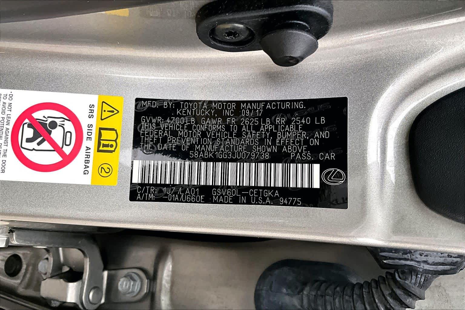 2018 Lexus ES  Atomic Silver at Lexus of Clear Lake