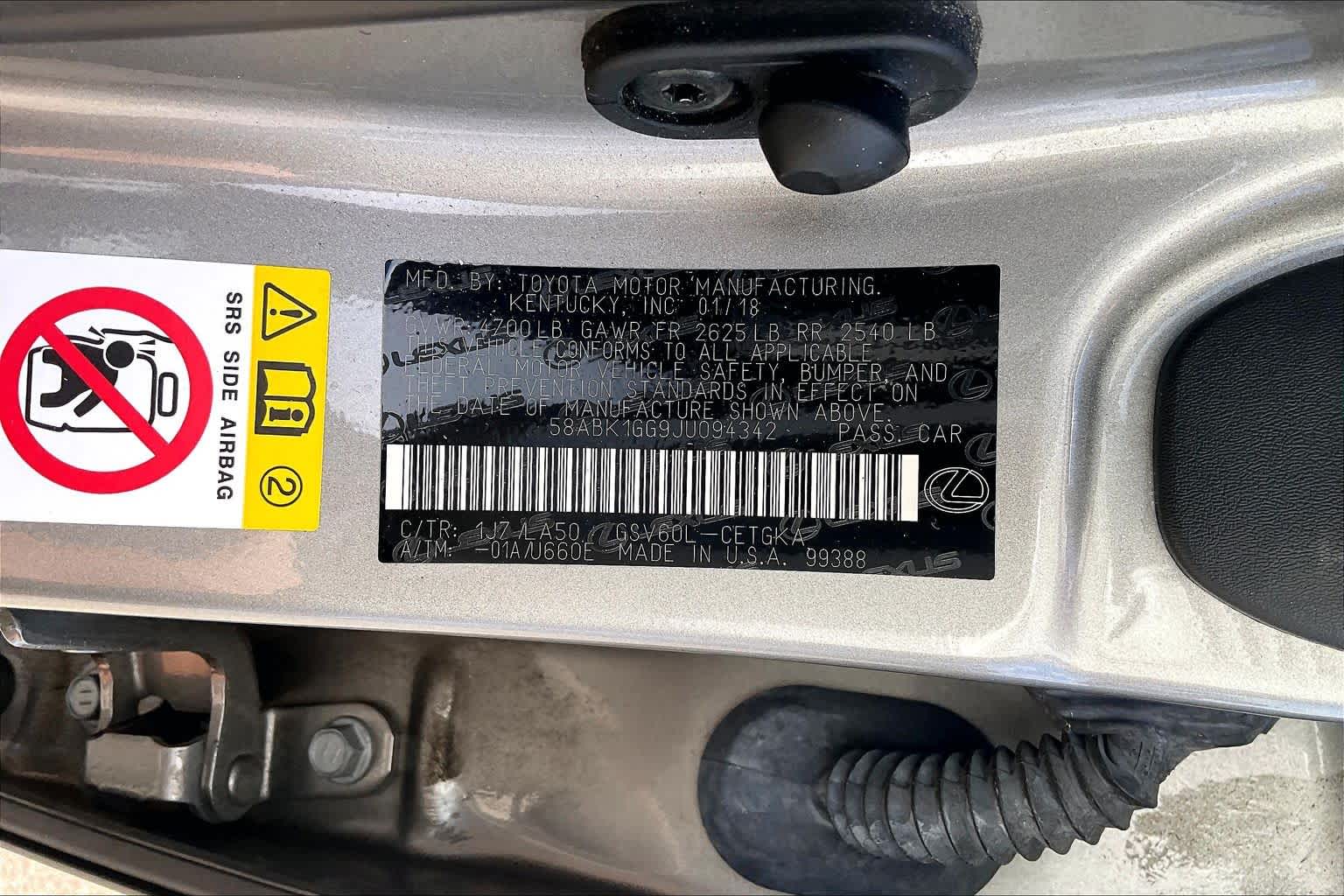 2018 Lexus ES 350  Atomic Silver at Group 1 Toyota Southwest