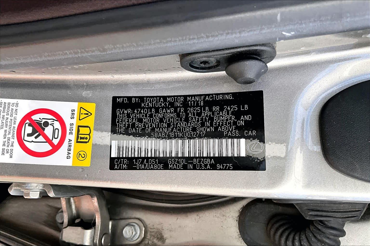 2019 Lexus ES  Atomic Silver at Lexus Southwest Houston