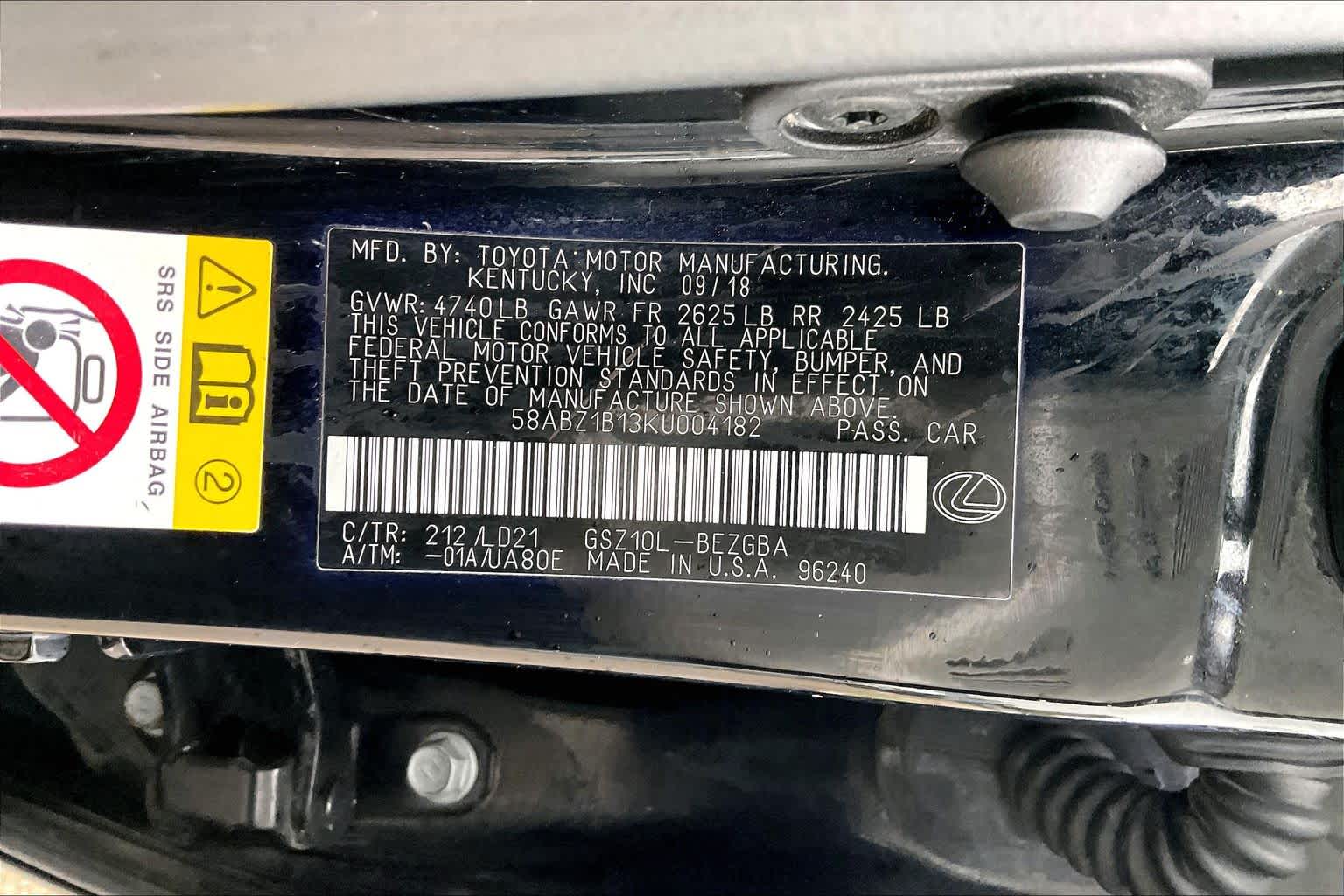 2019 Lexus ES  Obsidian at BMW of West Houston