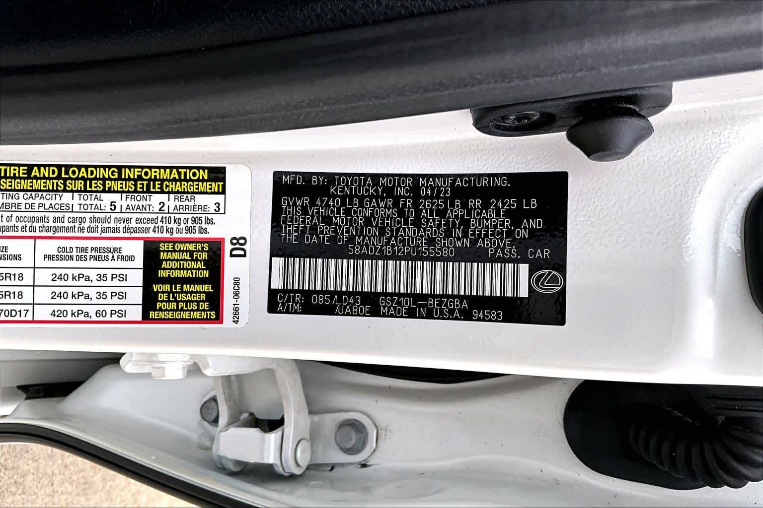 2023 Lexus ES 350  Eminent White Pearl at Lexus Southwest Houston
