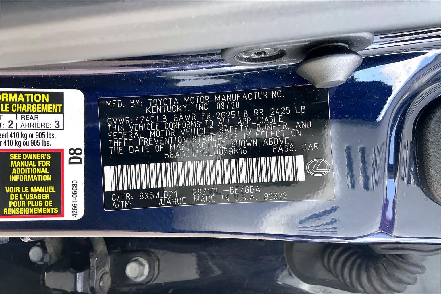 2020 Lexus ES 350 photo 34 of 34