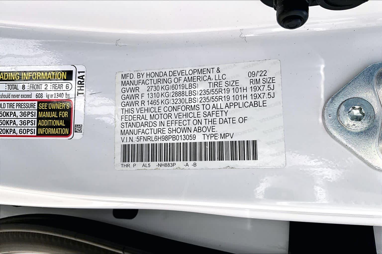 2023 Honda Odyssey Elite Platinum White Pearl at Honda of Clear Lake
