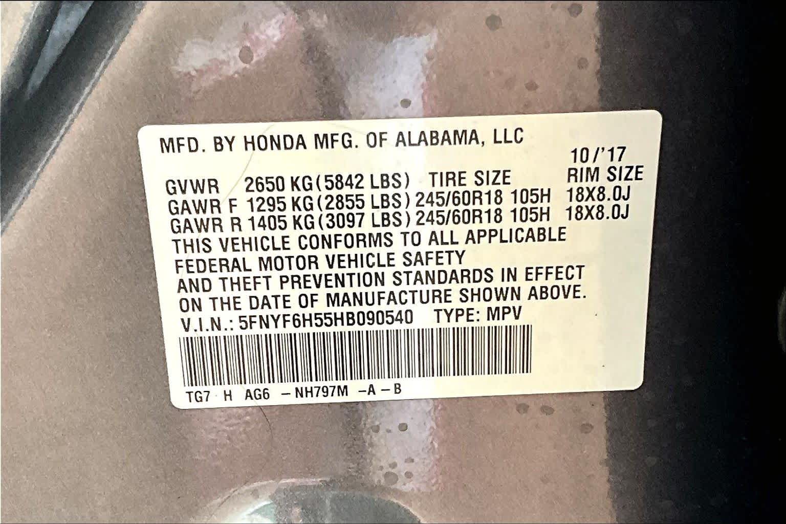 2017 Honda Pilot EX-L Modern Steel Metallic at Westside Kia