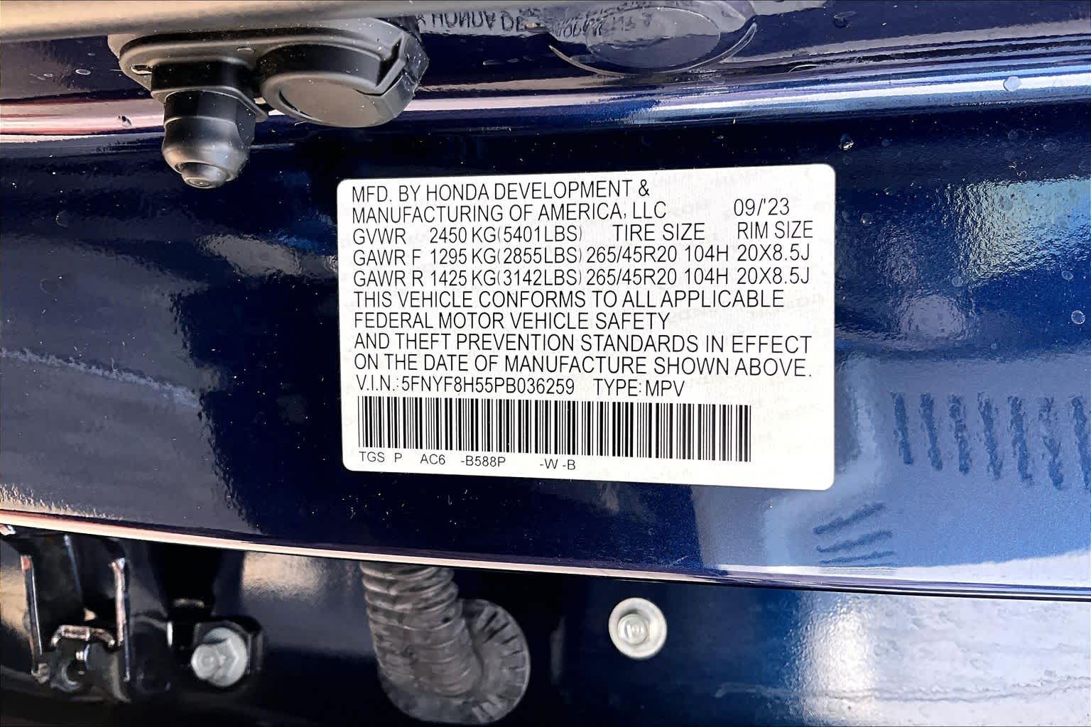 2023 Honda Passport EX-L Obsidian Blue Pearl at Team Toyota