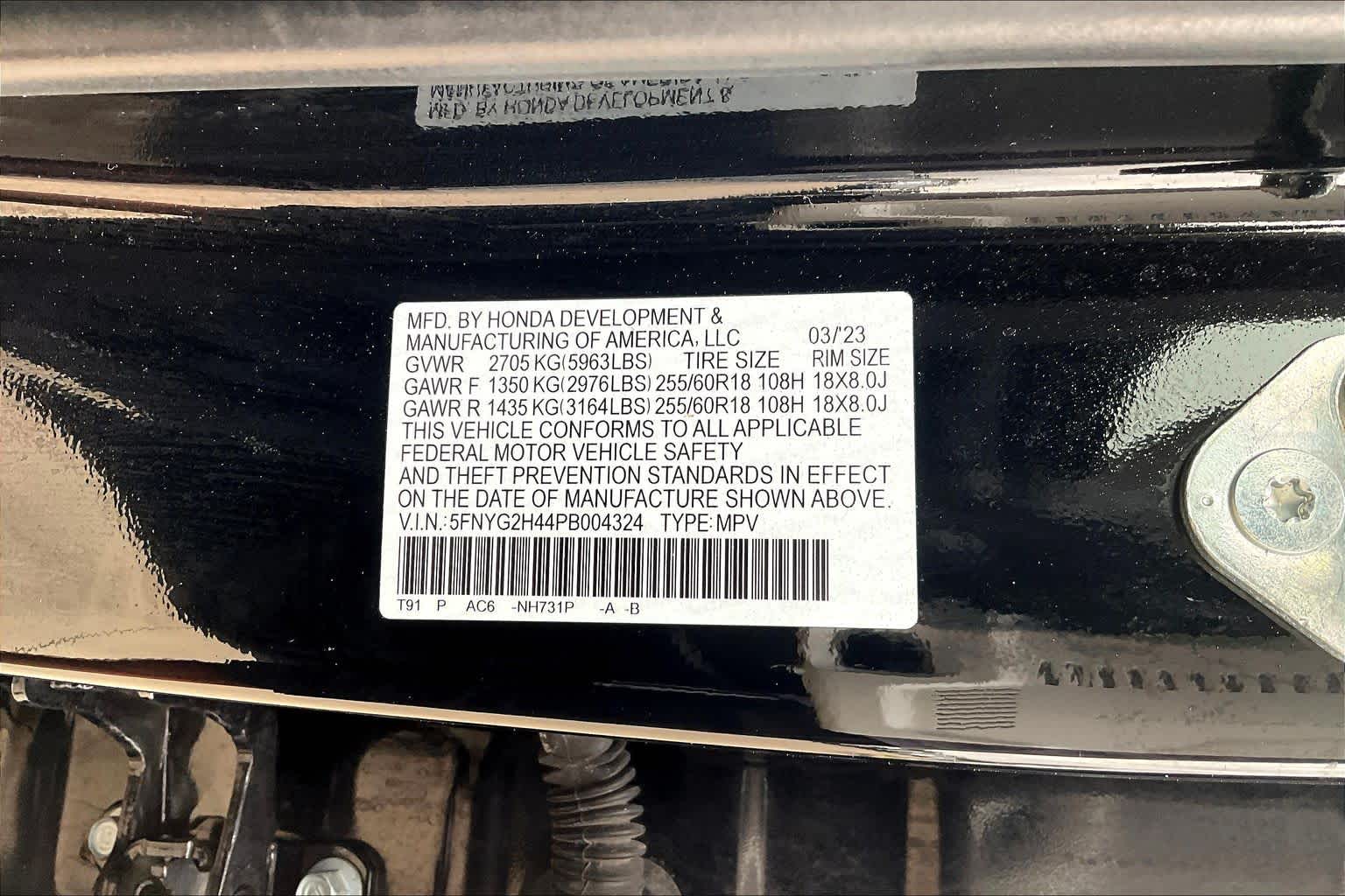 2023 Honda Pilot EX-L 8 Passenger Crystal Black Pearl at AutoNation USA Houston