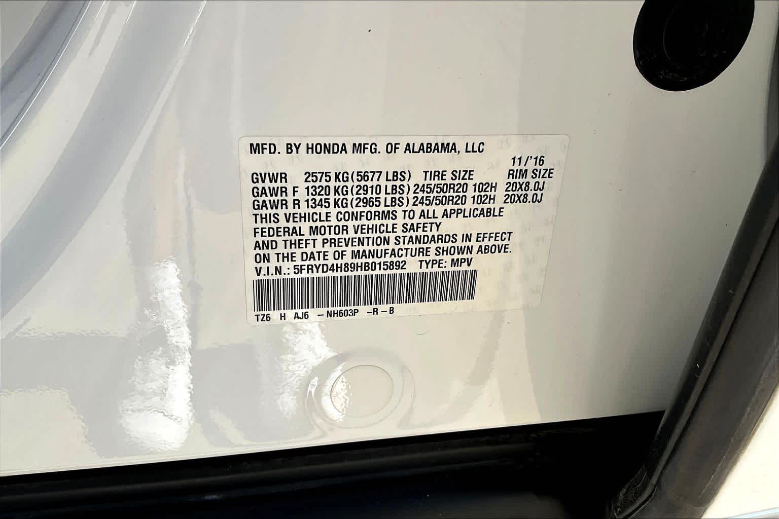 2017 Acura MDX w/Advance Pkg White Diamond Pearl at Sterling McCall Acura